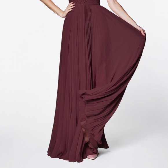 V-Neck A-Line Shape Long Evening Dress CD7471 - Picture 2 of 4